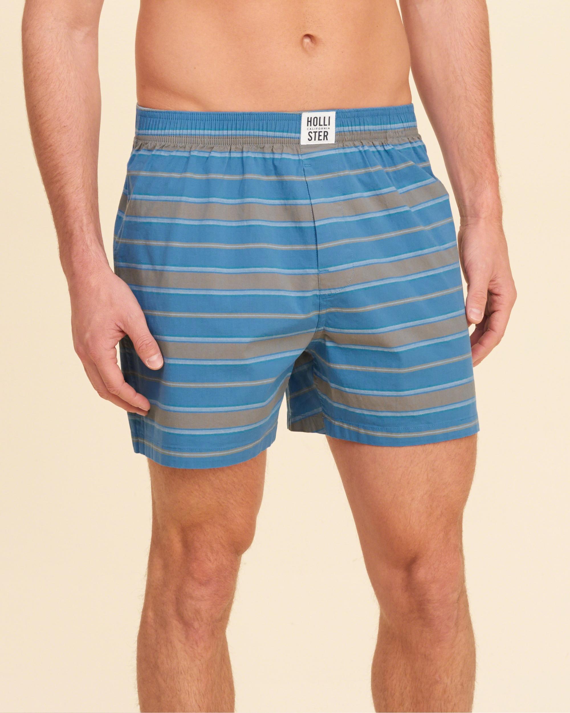 Lyst Hollister Stripe Woven Boxer in Blue for Men